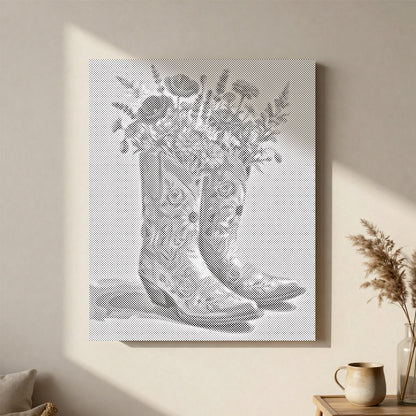 Boots and Blooms - Dot Painting