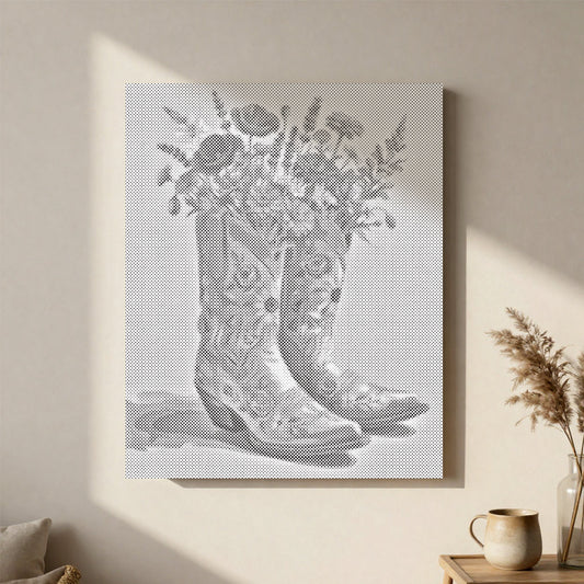 Boots and Blooms - Dot Painting
