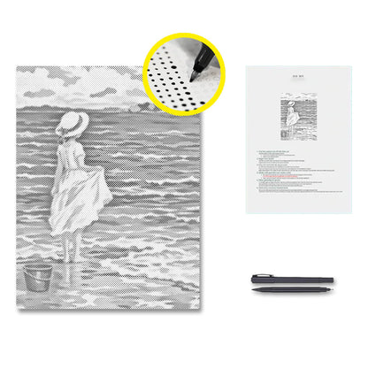 Girl on Beach - Dot Painting