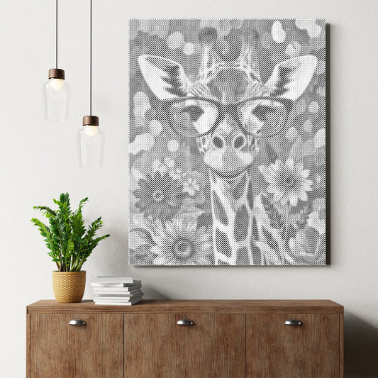 Hipster Giraffe - Dot Painting