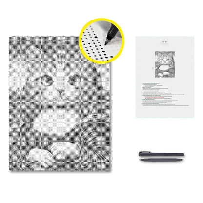 Mona Lisa Cat - Dot Painting
