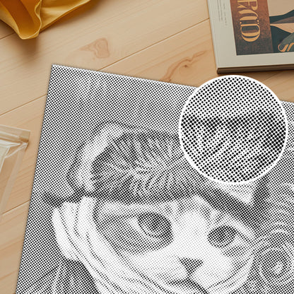 Self-Portrait of Cat - Dot Painting