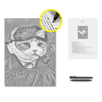 Self-Portrait of Cat - Dot Painting