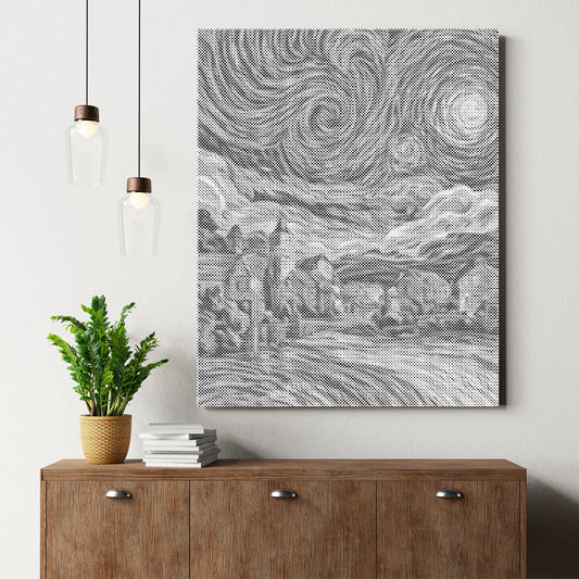 Starry Night Village - Dot Painting