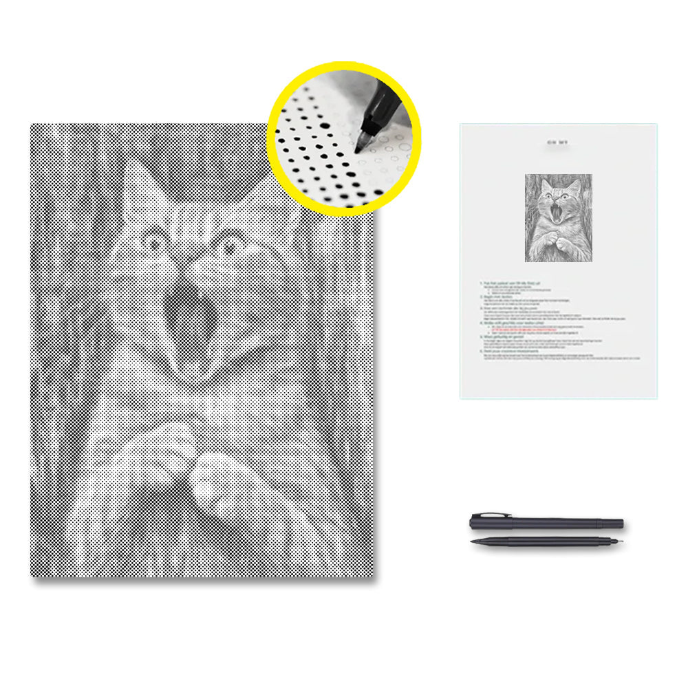The Scream of Cat - Dot Painting