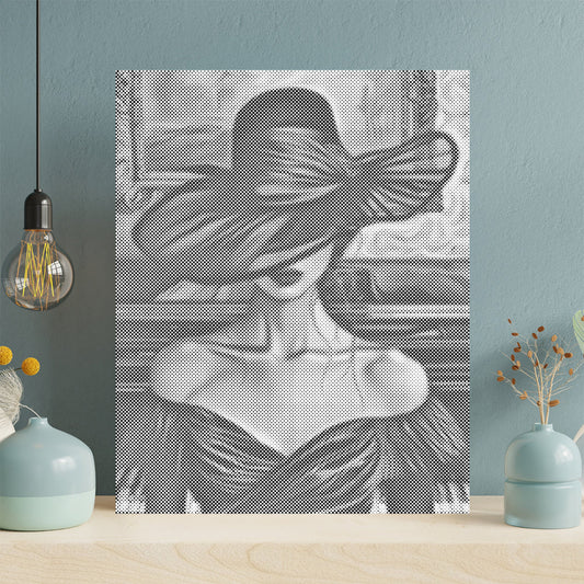 Woman by Grand Piano - Dot Painting