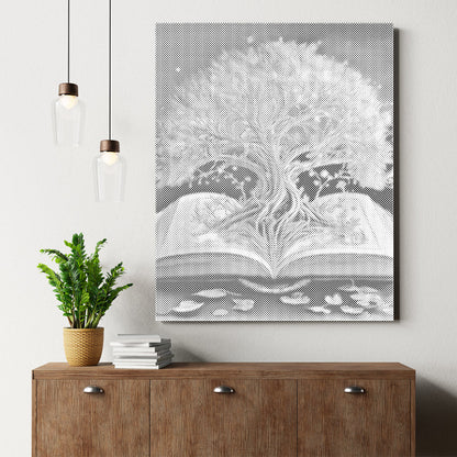 Sacred Tree In The Book - Dot Painting