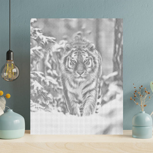 Siberian Tiger in Snow - Dot Painting