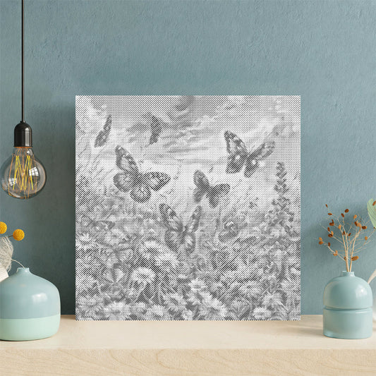 Butterfly In The Flowers - Dot Painting