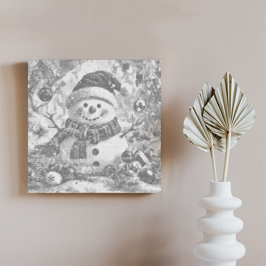 Cheerful Snowman - Dot Painting