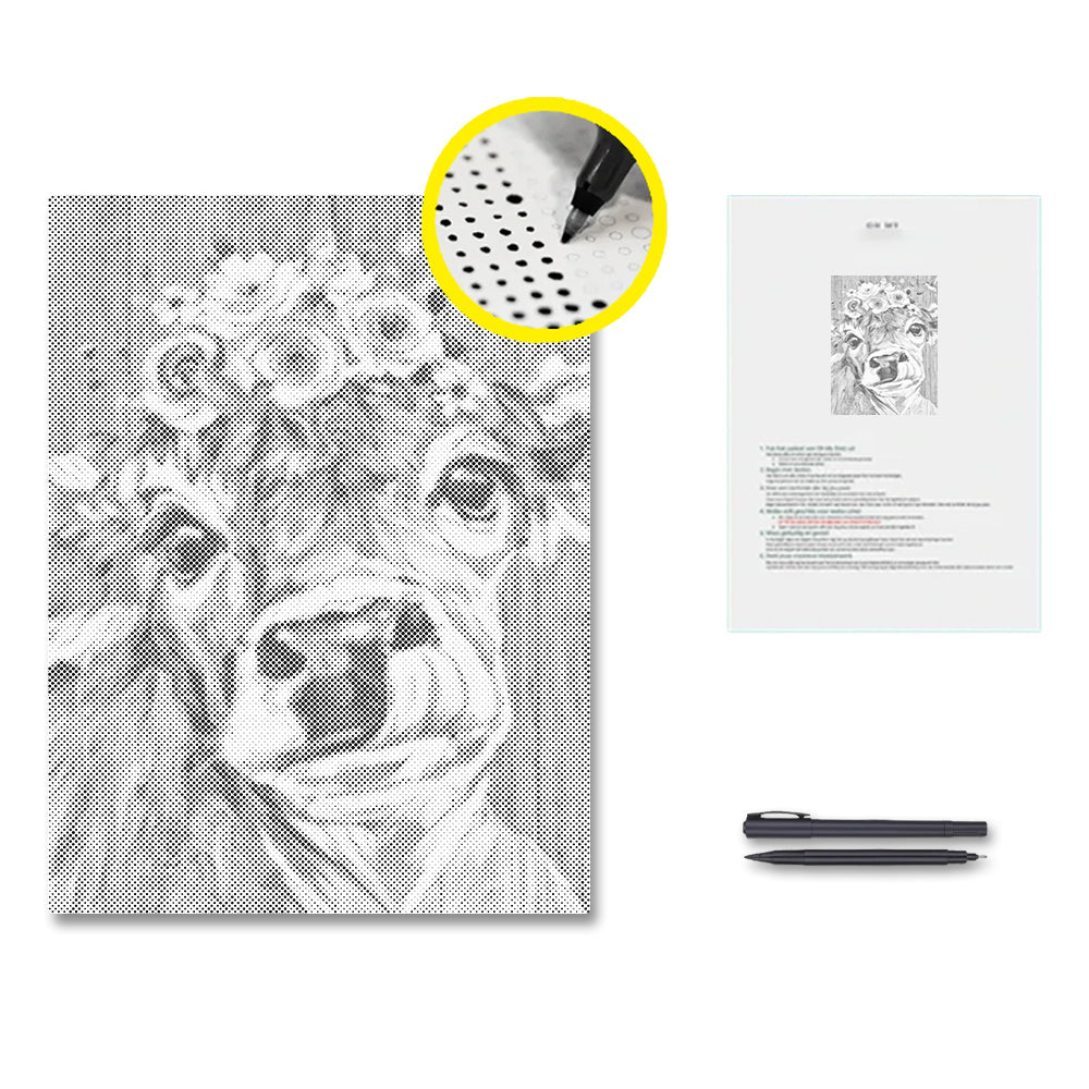 Cow Flower - Dot Painting