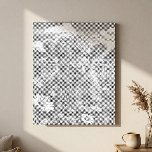 Meadow Highland Calf - Dot Painting