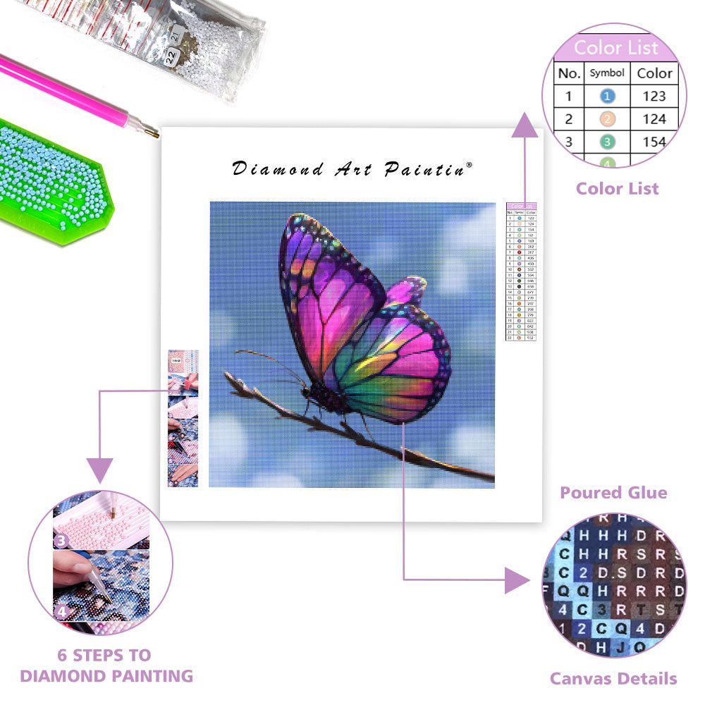 Rainbow Butterfly - Diamond Painting
