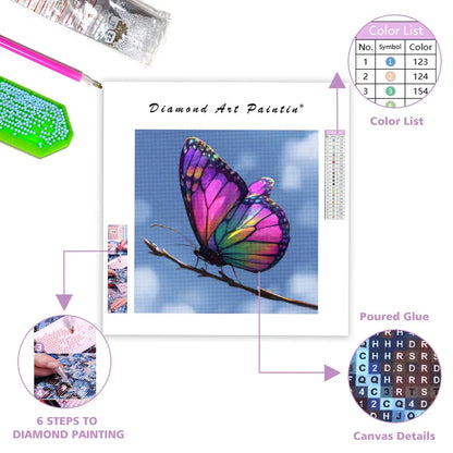 Rainbow Butterfly - Diamond Painting