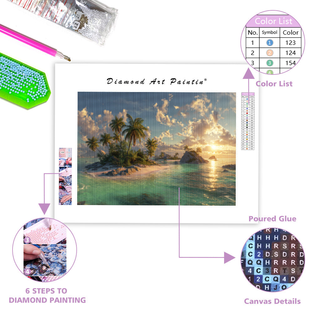 Tropical Island View - Diamond Painting