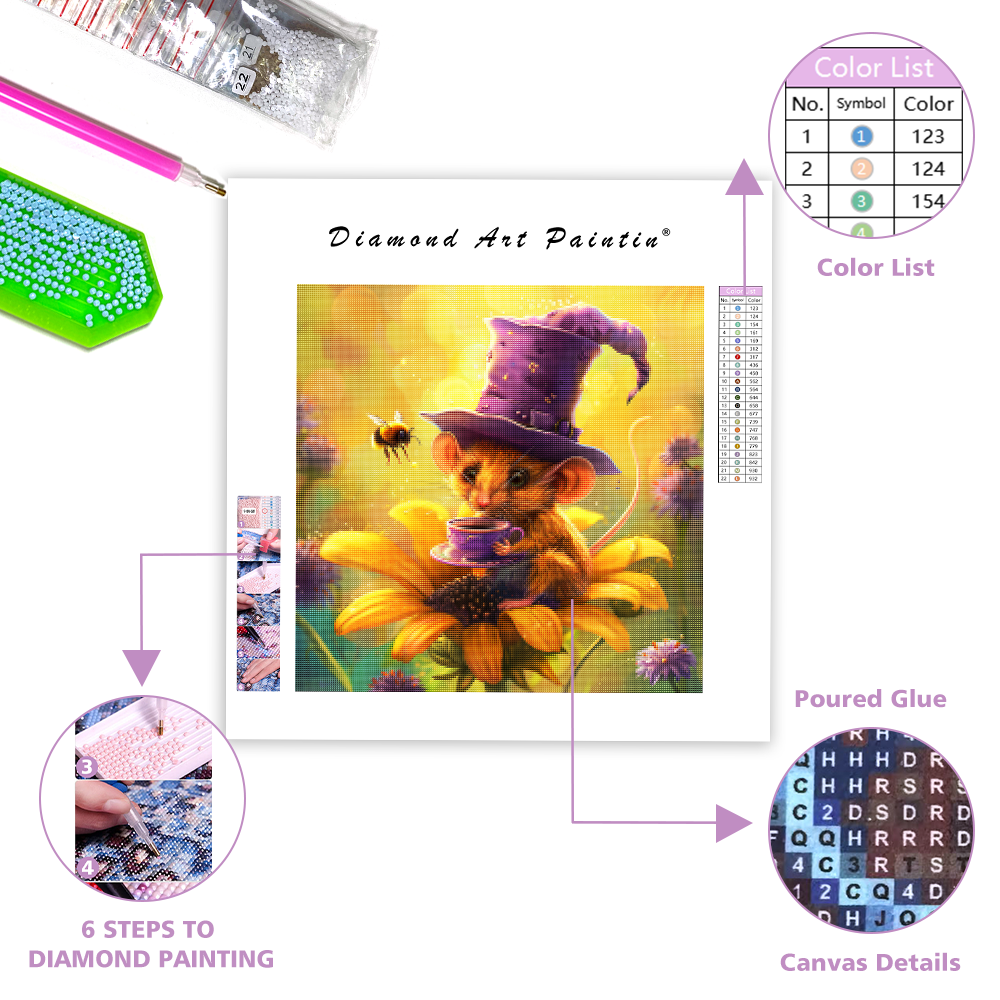 Tea Party Mouse - Diamond Painting