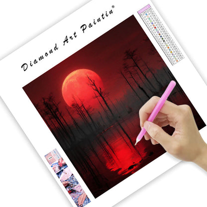 Blood Moon Swamp - Diamond Painting