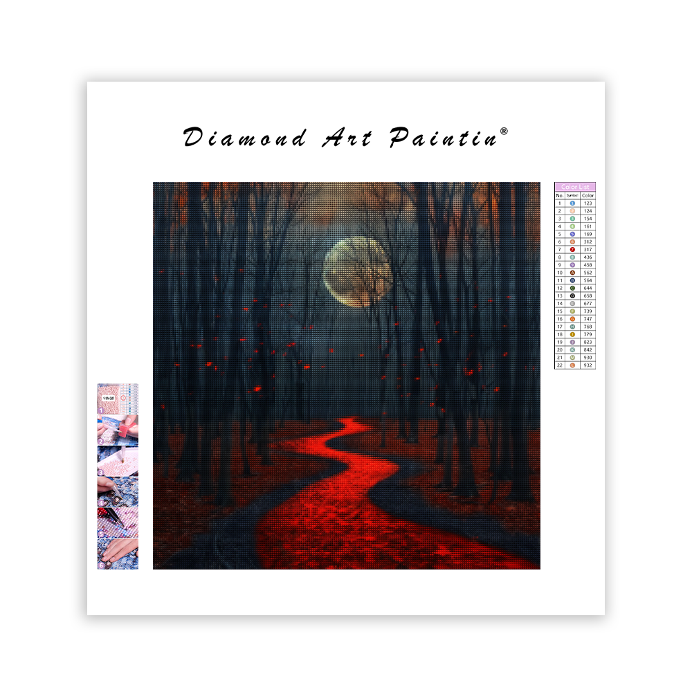 Autumn Moon Path - Diamond Painting