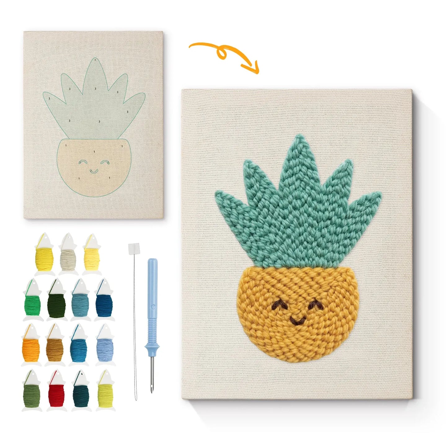 Smiling Pineapple - Punch Needle