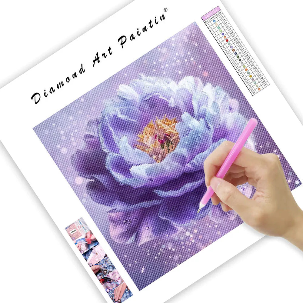 Purple Peony - Diamond Painting