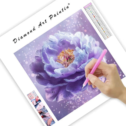 Purple Peony - Diamond Painting