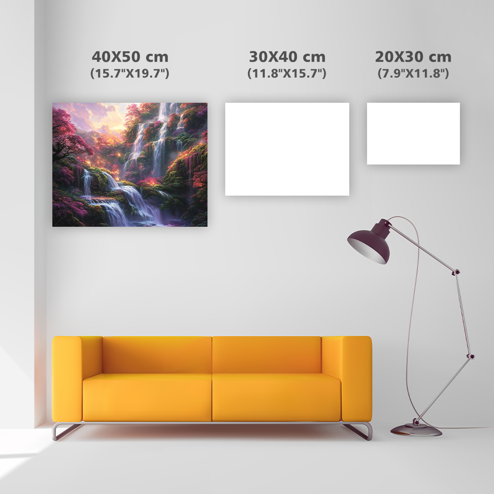Colorful Waterfall Landscape - Diamond Painting