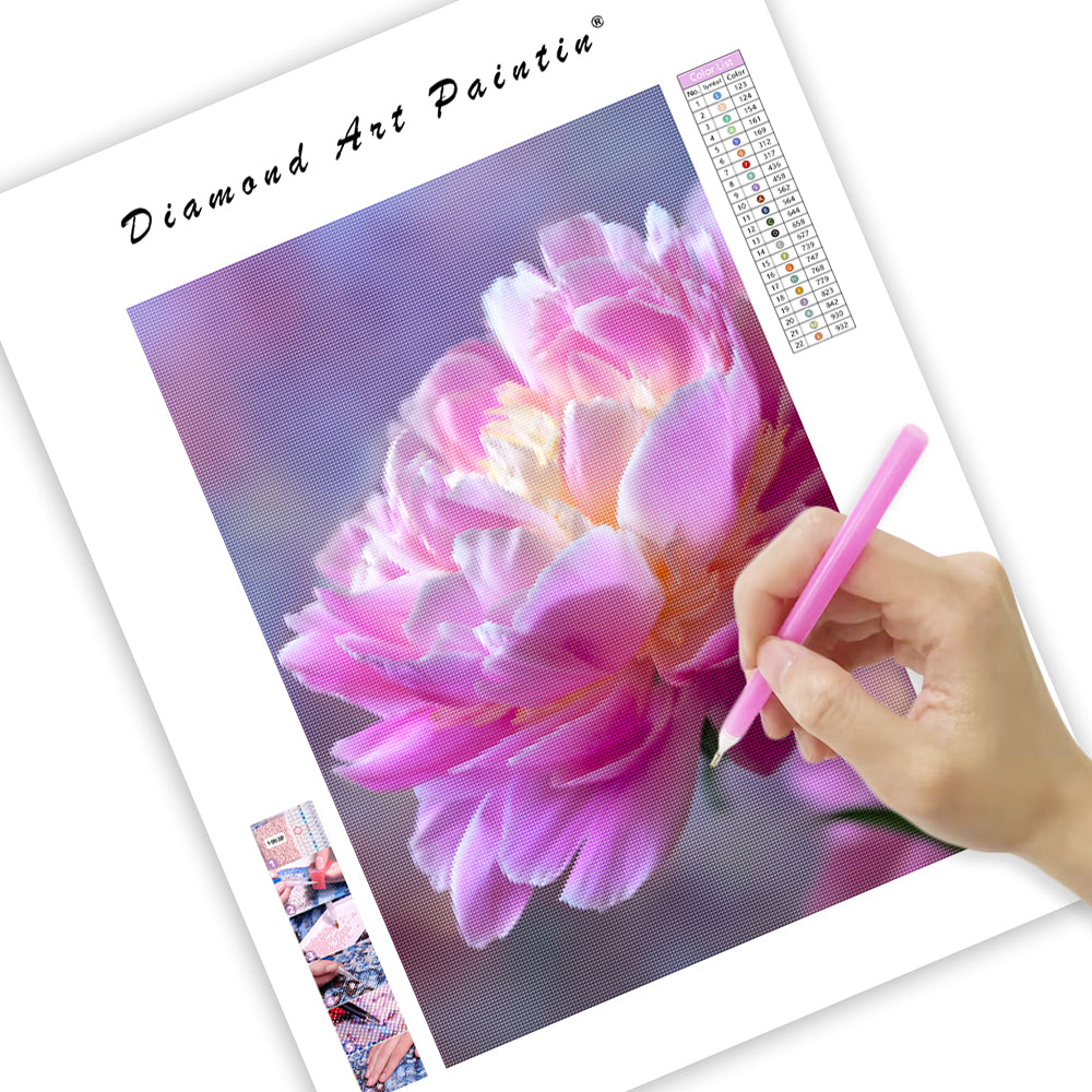Pink Peony Bloom - Diamond Painting
