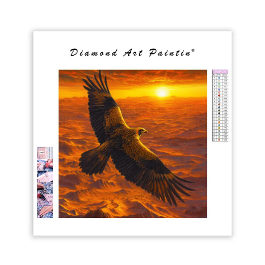 Golden Eagle Over Desert - Diamond Painting