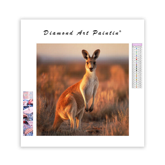 Red Kangaroo Standing - Diamond Painting