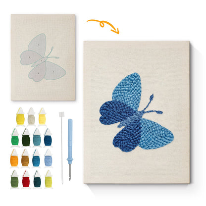 Azure Butterfly - Punch Needle