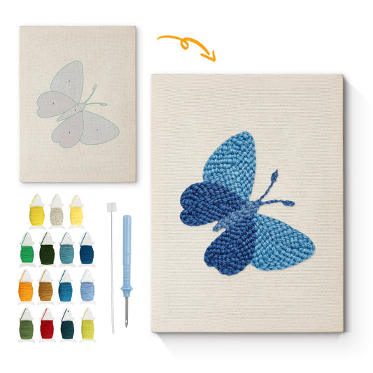 Azure Butterfly - Punch Needle