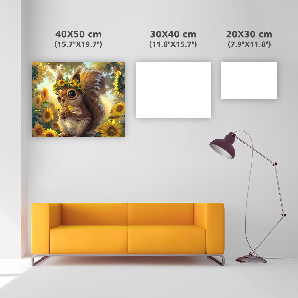 Sunflower Squirrel - Diamond Painting