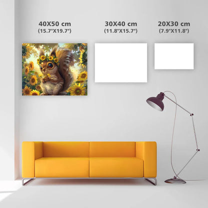 Sunflower Squirrel - Diamond Painting