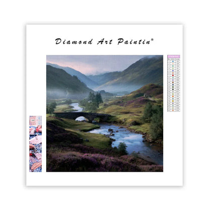 Misty Scottish Highland Valley - Diamond Painting