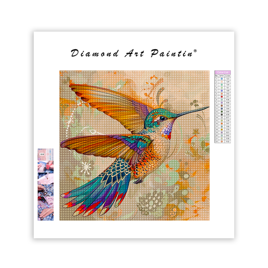 Abstract Hummingbird - Diamond Painting