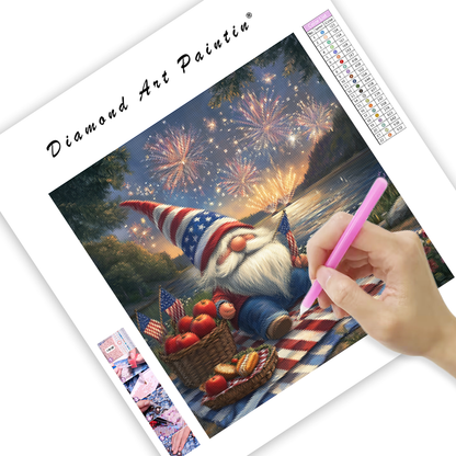 Patriotic Gnome Picnic - Diamond Painting