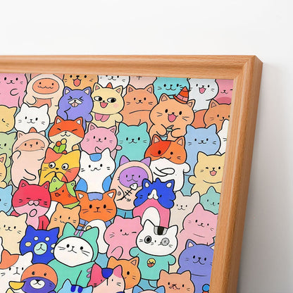 Cute Cat Collection - Wooden Coloring Puzzle