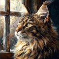 Cat In The Window-Diamond Painting