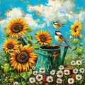 Abstract sunflower - Diamond Painting
