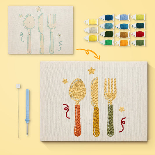 Spoons & Forks- Punch Needle