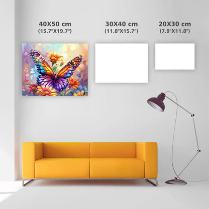 Colorful Butterfly Bloom - Diamond Painting