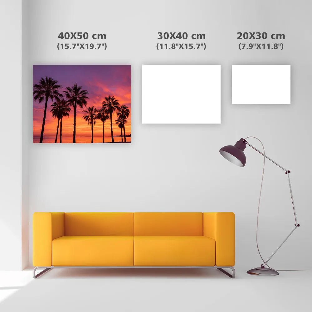 Palm Trees and Sunset - Diamond Painting