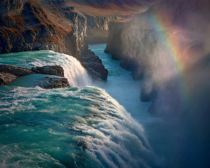 Glistening Waterfall with Rainbow Mist - Diamond Painting