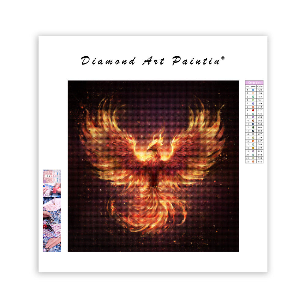 Phoenix Reborn from Fire - Diamond Painting