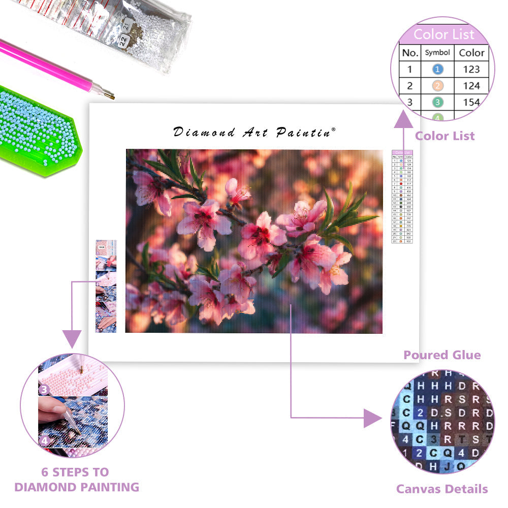Peach Blossoms - Diamond Painting