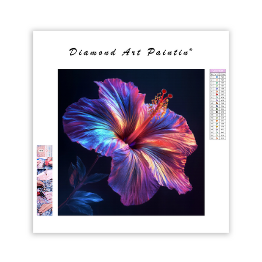 Neon Hibiscus Flower - Diamond Painting