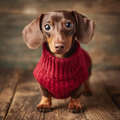 Dachshund in Red Sweater - Diamond Painting