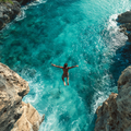 Cliff Diver in Mid-Air - Diamond Painting