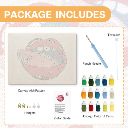 Lips and Tongue - Punch Needle