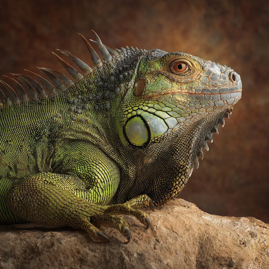 Green Iguana on Rock - Diamond Painting